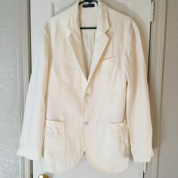 ralph lauren white linen blazer